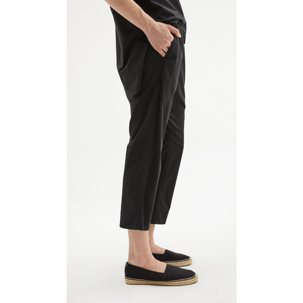 Nili Lotan M Elastic Waist Casablanca Pants $395 Crop Cotton Jet Black NWT - Picture 4 of 14